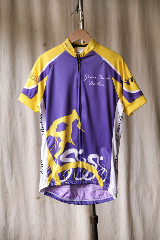 ”C.O.D.E” Bikewear Cycling Jersey 復古全拉鍊自行車衣 紫/黃