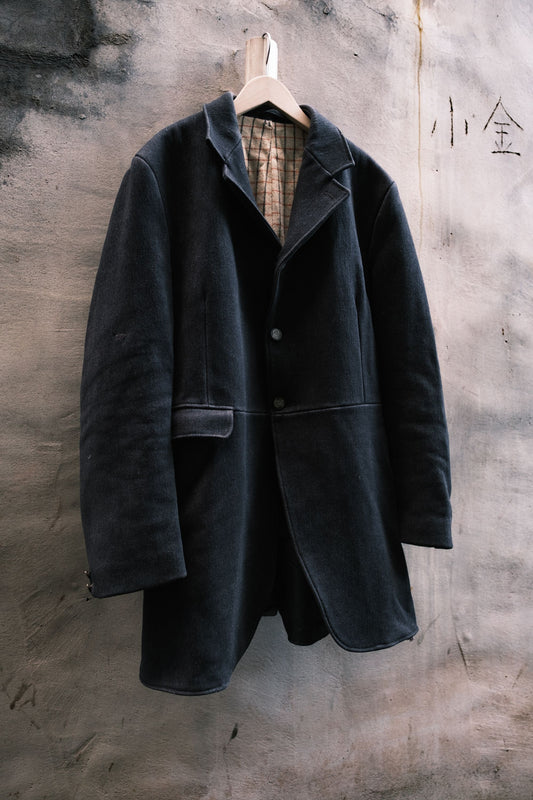 Vintage Caldene Gents Black Sack Coat Pure New Wool UK 英國羊毛布袋西裝外套