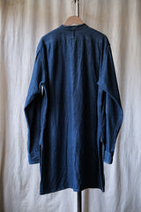 Engineered Garments Collarless Denim Pullover Shirt Japanese designer brand collarless denim long pullover blouse made in the United States