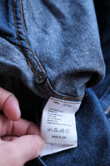 Engineered Garments Collarless Denim Pullover Shirt Japanese designer brand collarless denim long pullover blouse made in the United States