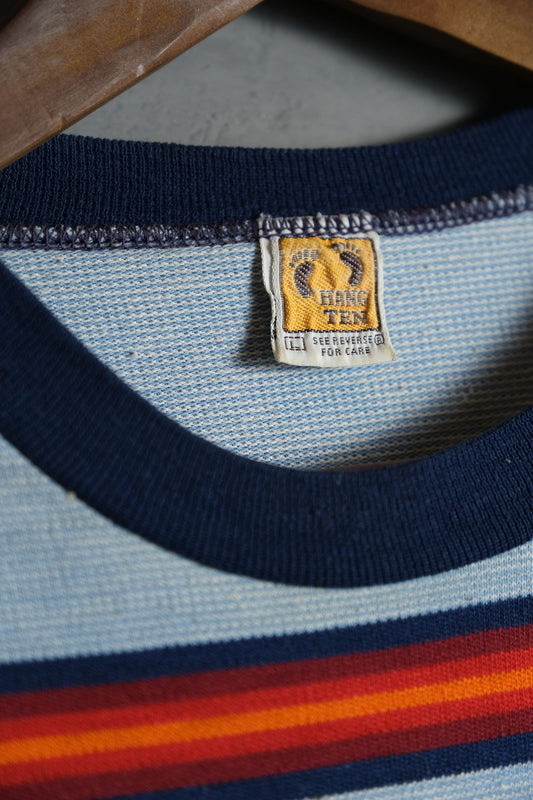 Hang Ten 1980's Vintage Striped Knit Shirt