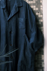 Early 20th C. "Maquignon" Indigo Linen French Work Coat