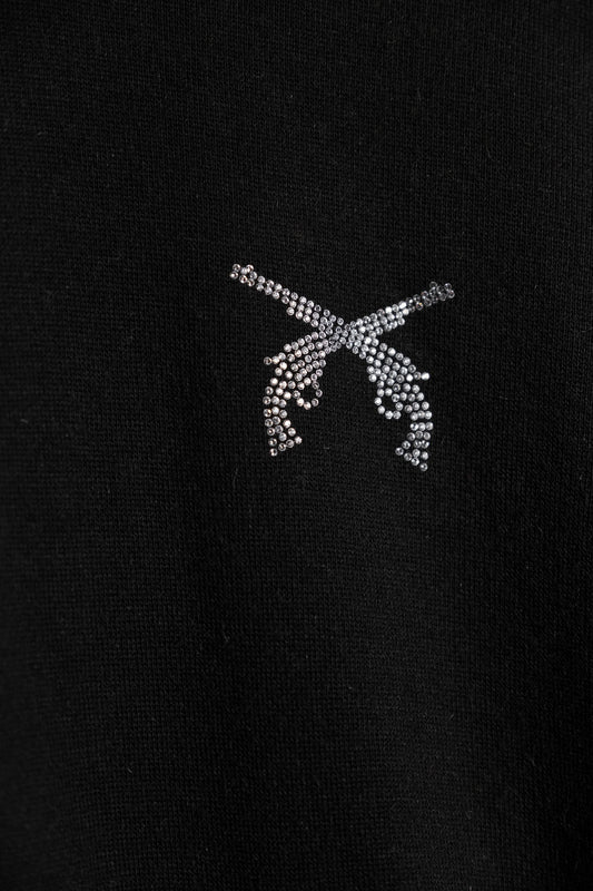 roar Diamante Gun Logo Hoodie 日本暗黑街牌 鑲鑽雙槍標誌帽T 日本製