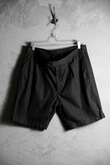 Engineered Garments Shorts Black Japanese designer cotton drawstring pleated shorts made in the USA