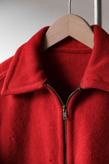 1950年代 LL Bean ウール スポーツジャケット レッド ハンティング ジップ タロン USA製 ヴィンテージ ウール ジップジャケット