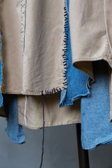 Ban Restructure Hand sewing Denim Cuts Shirt A款