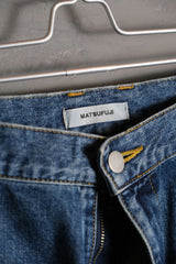 MATSUFUJI Denim Wide Trousers INDIGO Japanese designer brand knee pleated three-dimensional denim wide pants