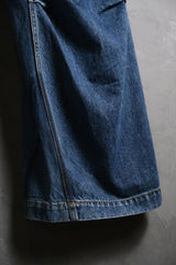 MATSUFUJI Denim Wide Trousers INDIGO Japanese designer brand knee pleated three-dimensional denim wide pants
