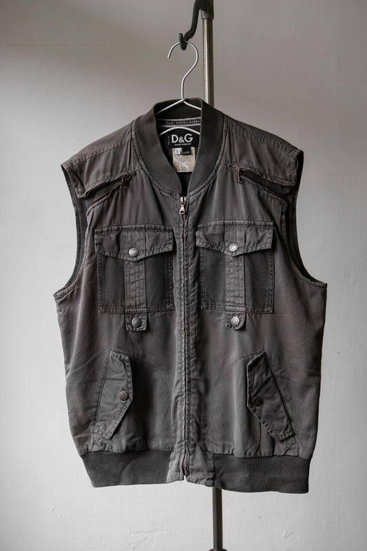Dolce & Gabbana 00s Cargo Vest D&G軍事風格多口袋背心 義大利製