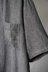 CONFECT nest Robe リネンヘアラインストライプスキッパーシャツ 日本のデザイナーブランド リネン細ストレートストライプ セーラーグローブ ヘッドシャツ