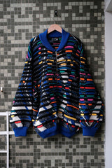 COOGI Vintage 3D Knit Sweater Zip Jacket Australian wool brand colorful three-dimensional knitted zipper sweater