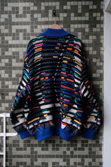 COOGI Vintage 3D Knit Sweater Zip Jacket Australian wool brand colorful three-dimensional knitted zipper sweater