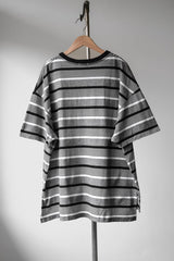 YSTRDY'S TMRRW Border Baggy Tee Japanese designer brand wide striped pocket short T black