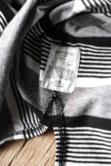 YSTRDY'S TMRRW Border Baggy Tee Japanese designer brand wide striped pocket short T black