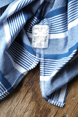 YSTRDY'S TMRRW Border Baggy Tee Japanese designer brand wide striped pocket short T blue