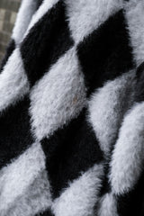AJOBYAJO Harlequin Check Oversized Sweater Korean street brand diamond checkerboard sweater