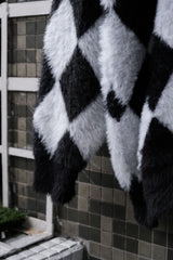 AJOBYAJO Harlequin Check Oversized Sweater Korean street brand diamond checkerboard sweater