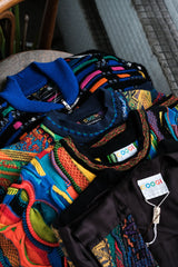 COOGI Vintage 3D Knit Sweater Zip Jacket Australian wool brand colorful three-dimensional knitted zipper sweater