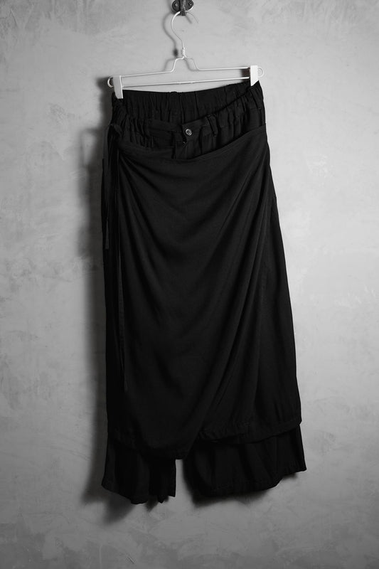 B Yohji Yamamoto Rayon Wrap Pants 山本耀司副線 人造絲片裙寬褲