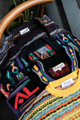 COOGI Vintage 3D Knit Sweater Zip Jacket Australian wool brand colorful three-dimensional knitted zipper sweater