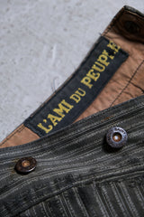 1940 年代フランス製ヴィンテージ「L'AMI DU PEUPLE」ストライプ パッチワーク パンツ