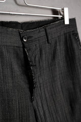 OUR LEGACY 15A/W モーション スティルプ パンツ フリンジエッジのグレーとブラックのウールパンツ