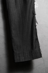 OUR LEGACY 15A/W モーション スティルプ パンツ フリンジエッジのグレーとブラックのウールパンツ