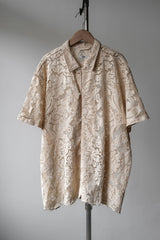 BODE Cotton Lace Shirt - Ecru New York designer brand antique lace fabric remake shirt