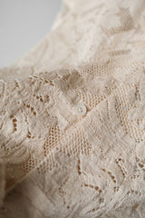BODE Cotton Lace Shirt - Ecru New York designer brand antique lace fabric remake shirt