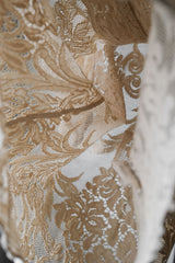 BODE Cotton Lace Shirt - Ecru New York designer brand antique lace fabric remake shirt