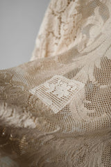 BODE Cotton Lace Shirt - Ecru New York designer brand antique lace fabric remake shirt