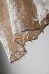 BODE Cotton Lace Shirt - Ecru New York designer brand antique lace fabric remake shirt