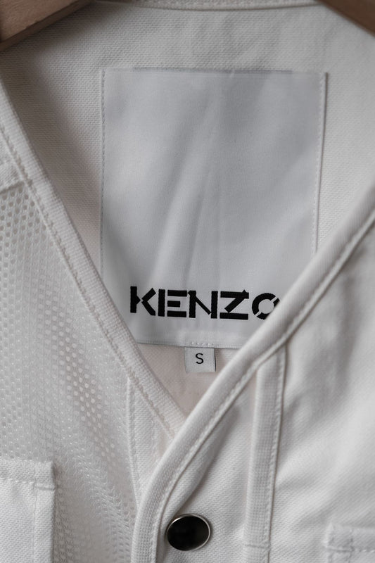 KENZO Utility Cargo Vest 白色帆布工裝背心
