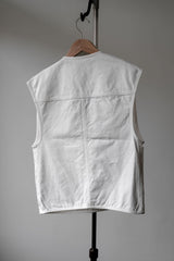 KENZO ユーティリティ カーゴベスト ホワイト キャンバス ワークベスト