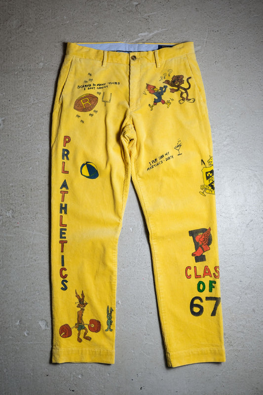 Polo Ralph Lauren Painted Corduroy Pants Ralph Lauren hand-painted corduroy trousers