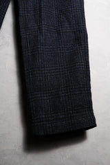 マウンテンリサーチ イージーパンツ 日本のアウトドア機能性ブランド ウールチェック柄 伸縮性 ワイドパンツ