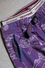 Frapbois x Wild Things プリントパッチパンツ 日本ブランドの共同ブランドプリントパッチワークローライズクロップドパンツ