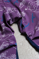 Frapbois x Wild Things プリントパッチパンツ 日本ブランドの共同ブランドプリントパッチワークローライズクロップドパンツ