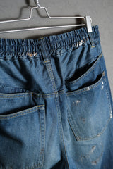 CLESSTE 24A/W シルバープリント ヴィンテージウォッシュ セルビッジデニム ワイドパンツ 日本のデザイナーブランド シルバープレートプリント デニム ワイドパンツ