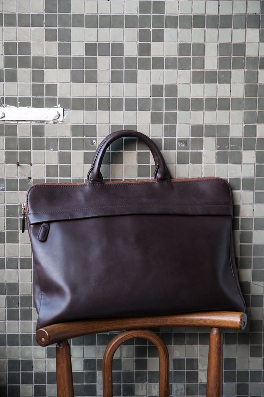 TRION Leather Briefcase - Choco 日本品牌真皮牛皮公事包 日本製