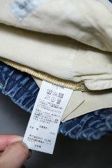 CLESSTE 24A/W シルバープリント ヴィンテージウォッシュ セルビッジデニム ワイドパンツ 日本のデザイナーブランド シルバープレートプリント デニム ワイドパンツ