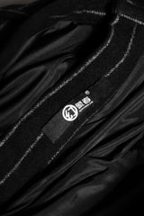 Huan Xiang Zhe ストライプ はかまパンツ 中国デザイナーブランドのストライプ ウール ワイドレッグ ワイドパンツ