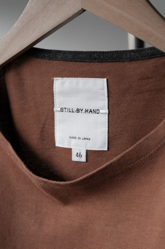 STILL BY HAND 18S/S Long Sleeve T-shirt Japanese designer brand simple long sleeve Tee camel color