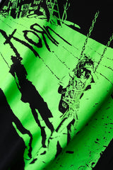 KORN セルフタイトルアルバムプリント L/S Tシャツ Korn アメリカのメタルバンドのプリント長袖Tシャツ