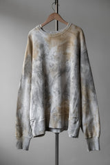 ANCELLM Marbling Sweat Shirt BEIGE×BLACK 日本設計師品牌 染色破壞毛圈布大學T 日本製