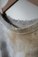 ANCELLM Marbling Sweat Shirt BEIGE×BLACK 日本設計師品牌 染色破壞毛圈布大學T 日本製