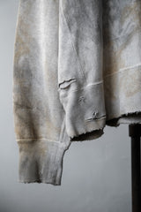 ANCELLM Marbling Sweat Shirt BEIGE×BLACK 日本設計師品牌 染色破壞毛圈布大學T 日本製