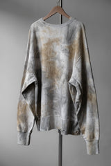 ANCELLM Marbling Sweat Shirt BEIGE×BLACK 日本設計師品牌 染色破壞毛圈布大學T 日本製