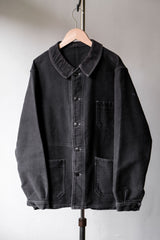 1950s French Vintage “Debure & Deverchere” Black Moleskin Work Jacket 古著法國工裝 黑鼴鼠皮工作夾克