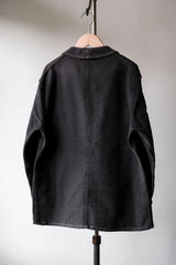 1950s French Vintage “Debure & Deverchere” Black Moleskin Work Jacket 古著法國工裝 黑鼴鼠皮工作夾克